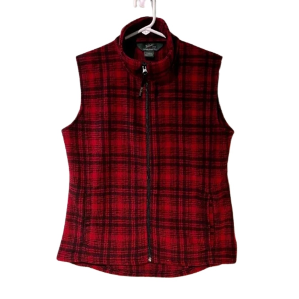 Buffalo plaid Woolrich fleece vest, women's small